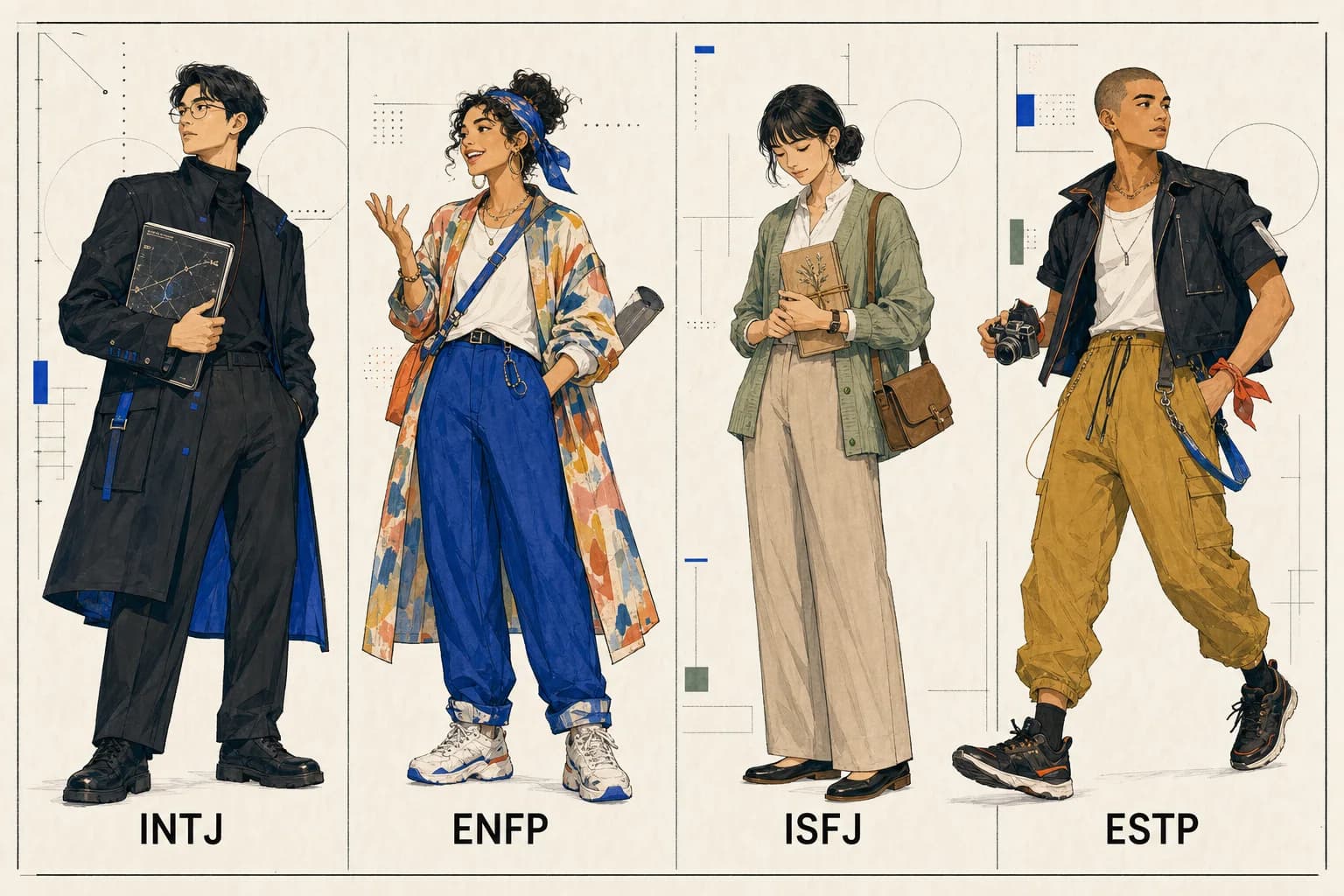 Four original PersonaQuiz personality characters